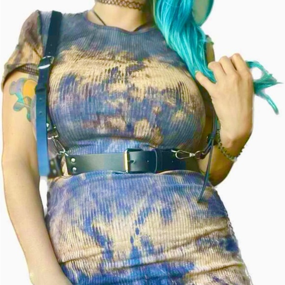 Black Harness Underbust Suspender O Ring Belt New - Picture 9 of 10